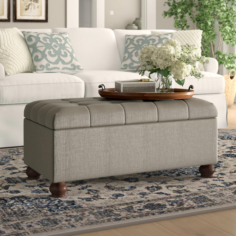 Birch Lane Oakbrook Upholstered Flip Top Storage Bench & Reviews